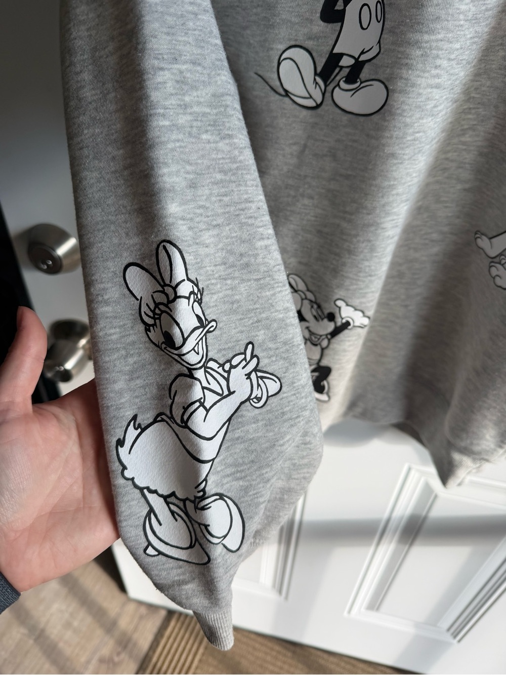 Disney Grey Crewneck Sweatshirt with Mickey & Friends Graphics - Picture 4 of 5